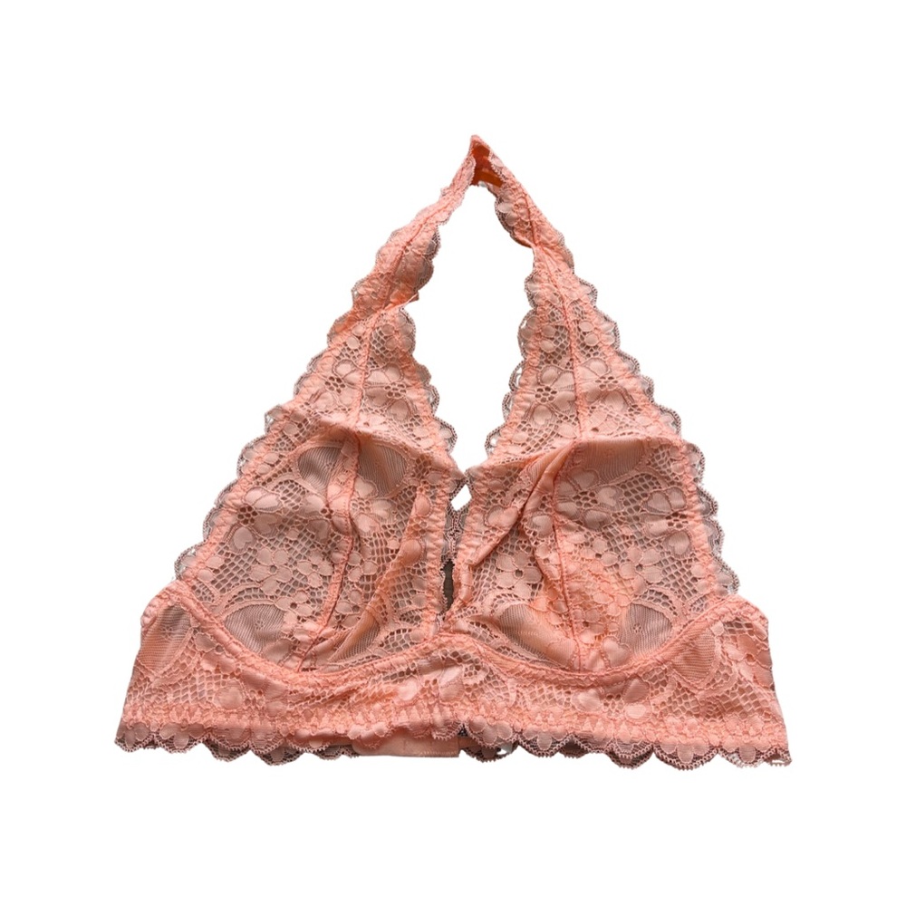 BRAND NEW Free People Halter Bralette Orange Lace Galloon Halter Festival Layer